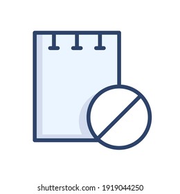 Modern cancel note icon emblem