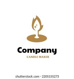 modern candle maker logo design industry
