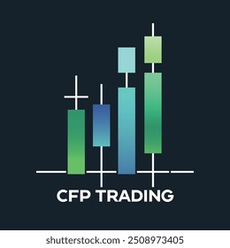 Modern Candlestick Bar with Arrow Diagram Trading Investment Statistics For Business Accounting and Marketing Vector trading Logo Design