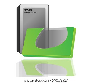 Modern Candy Open Box, Black And Green: EPS10