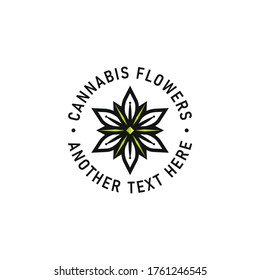 MODERN CANNABIS FLOWERS LOGO TEMPLATE