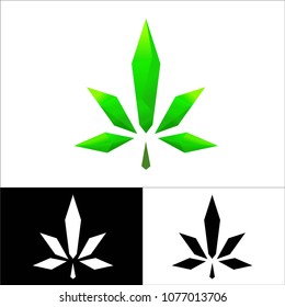 modern cannabis logo crystal cannabis logo vector template cannabis low poly style