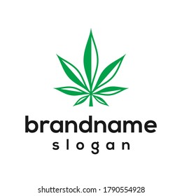 Green Cannabis Marijuana Hemp Leaf Logo Stock Vector (Royalty Free ...