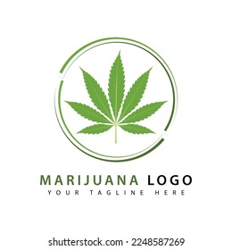 Modern cannabis logo template creative design. vector illustration of marijuana leaf.