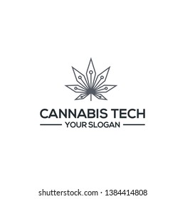 Modern cannabis tech logo design