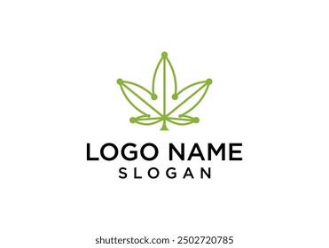 Modern cannabis technology logo vector design