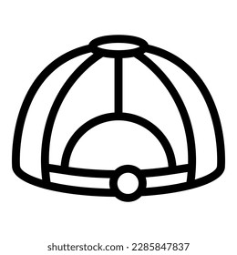 Modern cap icon outline vector. Front hat. Fabric base