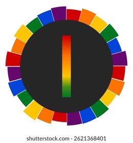 Modern capital Gradient Letter I Design with Multicolor Geometric Ring