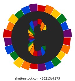 Modern capital Letter C Design with Multicolor Geometric Ring
