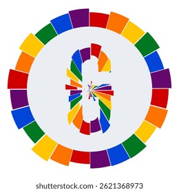 Modern capital Letter G Design on White Background with Multicolor Geometric Ring
