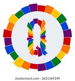 Modern capital Letter Q Design on White Background with Multicolor Geometric Ring