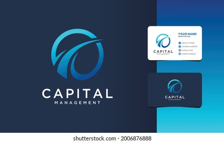 modern capital management logo with business card design.