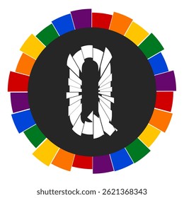 Modern capital white Letter Q Design with Multicolor Geometric Ring
