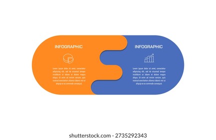 Modern Capsule Shape Diagram with 2 Parts for Product Comparison. Vector illustration.