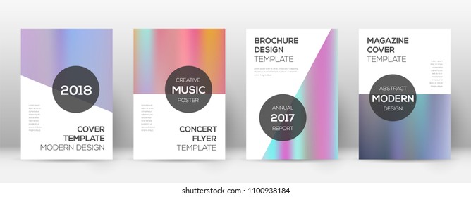 Modern captivating template for Brochure, Annual Report, Magazine, Poster, Corporate Presentation, Portfolio, Flyer. Authentic pastel hologram cover page.