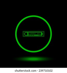 Modern Car Audio   green circle on a black background, vector, EPS 10