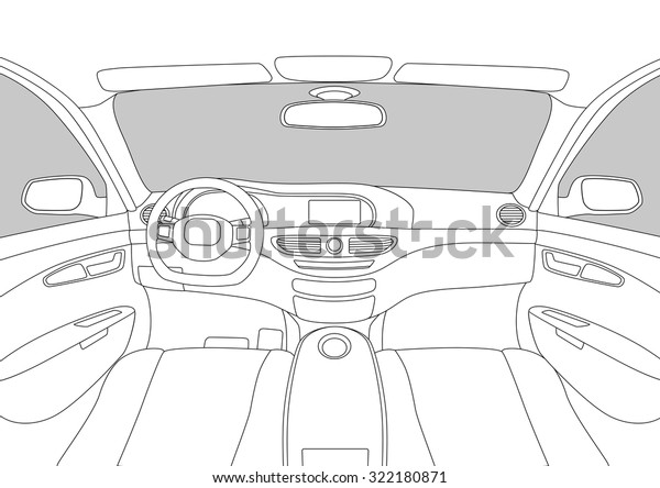 modern car cockpit,\
vector illustration