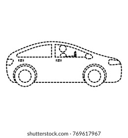 modern car with driver silhouette