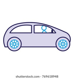 modern car with driver silhouette