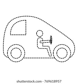 modern car with driver silhouette