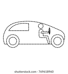modern car with driver silhouette