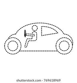 modern car with driver silhouette