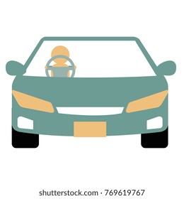 modern car with driver silhouette