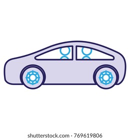 modern car with driver silhouette