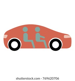 modern car with driver silhouette