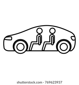 modern car with driver silhouette
