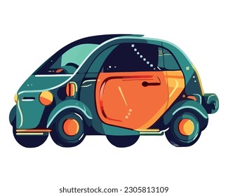 Modern car driving fast over white