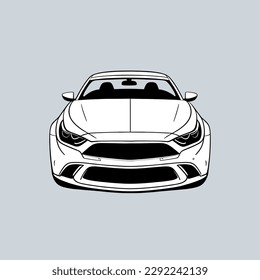 Modern car front view automotive illustration for your projects