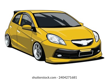 modern car icon logo sign symbol yellow art design small city jazz fit swift yaris template mugen velg modify street toy rc race vector Japan