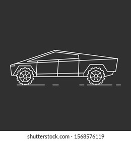 Modern car illustration. Outline style icon