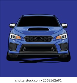 Modern car illutration vector with blue background.