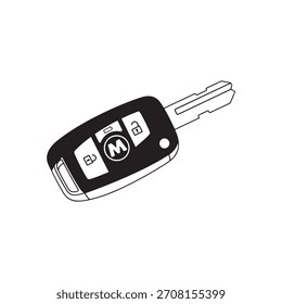 Diseño de ilustración plana de Vector de contorno de llave de coche moderno