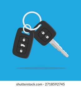 Moderne Autoschlüssel- und Fernbedienungsabbildung, die Fahrzeugzugang, Sicherheit und Eigentum symbolisiert