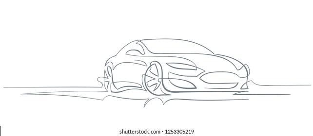 Modern car line abstract illustration. Vector. 