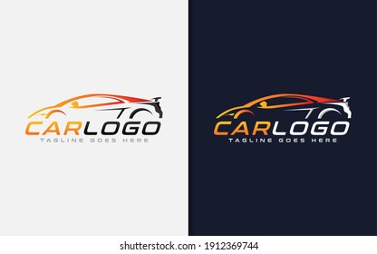 Modern Car Logo Design. Modern Colorful Silhouette Car Usable For Automotive, Business, and Services Company. Vector Logo Illustration.