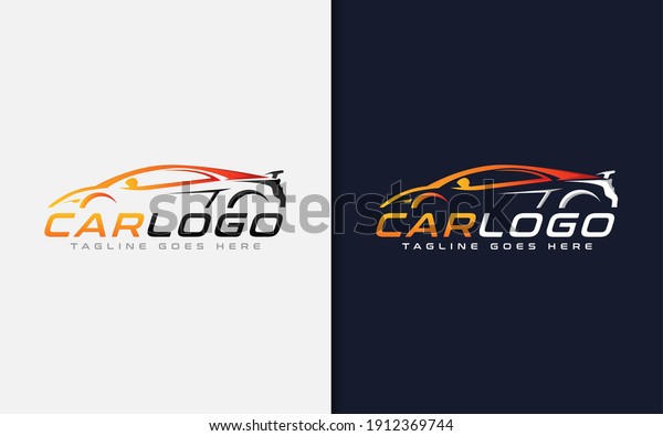 Modern Car Logo Design. Modern Colorful\
Silhouette Car Usable For Automotive, Business, and Services\
Company. Vector Logo\
Illustration.