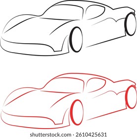 Modern car logo design in vector format, ideal for automotive businesses, car dealerships, repair shops, or transportation services. Sleek and professional style, suitable for branding,  and badges.