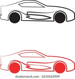 Modern car logo design in vector format, ideal for automotive businesses, car dealerships, repair shops, or transportation services. Sleek and professional style, suitable for branding and badges