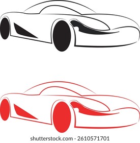 Modern car logo design in vector format, ideal for automotive businesses, car dealerships, repair shops, or transportation services. Sleek and professional style, suitable for branding and badges.