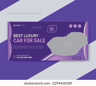 Modern car rental promotion social media timeline cover or web banner design template