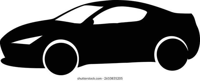 Modern car side view graphic, ideal for website elements and minimalist logo concepts.
