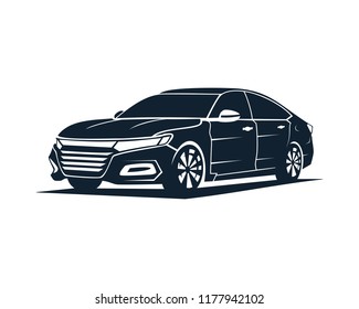 Modern car silhouette logo template vector