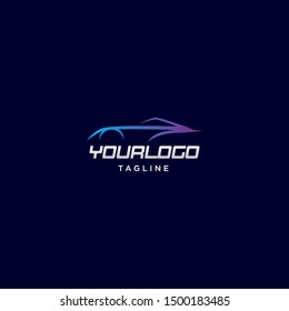 modern car silhouette logo vector design template. eps10