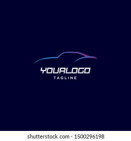 modern car silhouette logo vector design template. eps10