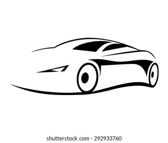 Modern car silhouette vector
