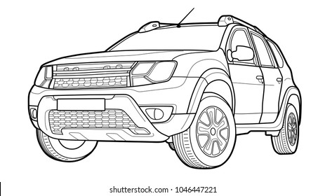 Modern car technical draw